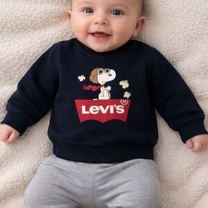 Levis x Peanuts Snoopy Flying Ace Black Sweatshirt Kids Size 3T 917846131951